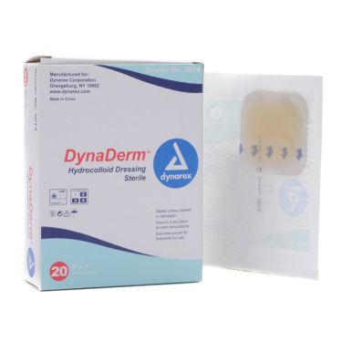 Dynarex 3015 DynaDerm Hydrocolloid Dressing, Thin, 4 inch X 4 inch, Bo –  woundcareshop
