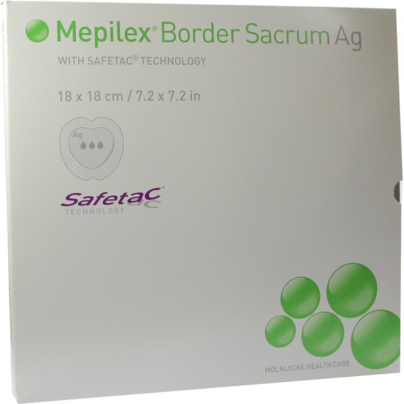 Molnlycke Health Care 382090 Mepilex Border Ag AntiMicrobial Sacrum Fo –  woundcareshop