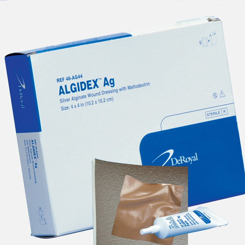 silver foam wound dressing DeRoyal 46AG44 Algidex Ag Silver Alginate Wound Dressing with Foam Back