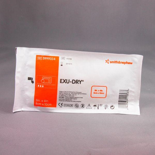 Smith & Nephew 5999034 Exu-Dry Dressing - 3" x 4", full absorbency, Box of 50 woundcareshop Smith & Nephew 5999034 Exu-Dry Dressing - 3" x 4", full absorbency, Box of 50 woundcareshop