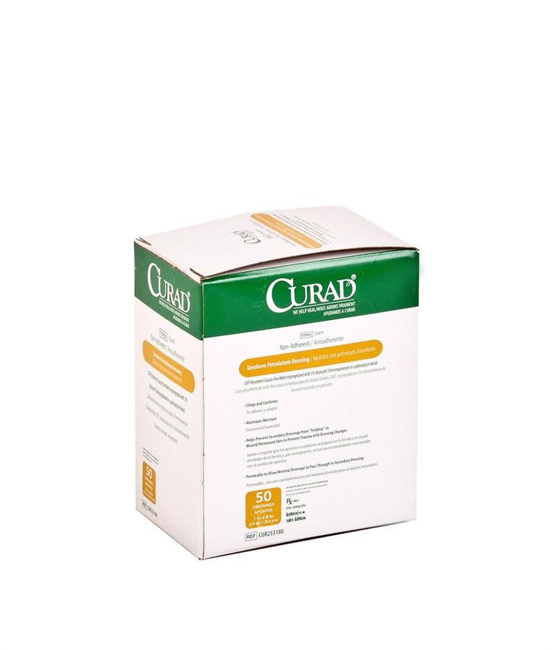 Medline CUR253180 Curad Xeroform Petrolatum Gauze Dressing