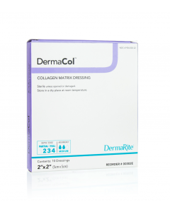 silver collagen dressing DermaRite 00502E DermaCol/Ag Silver Collagen Matrix Dressing