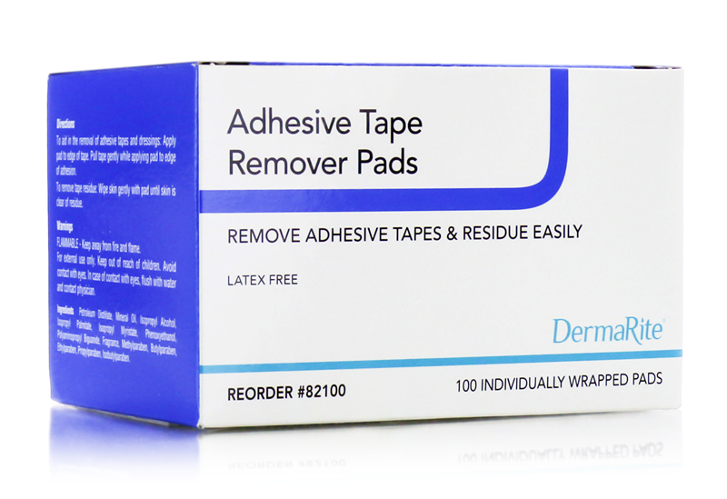 DermaRite 82100 Adhesive Tape Remover Pads, Box of 100 individually wr –  woundcareshop