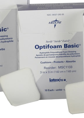 non stick dressing Medline MSC1133Z Optifoam Basic Non-Adhesive Dressing