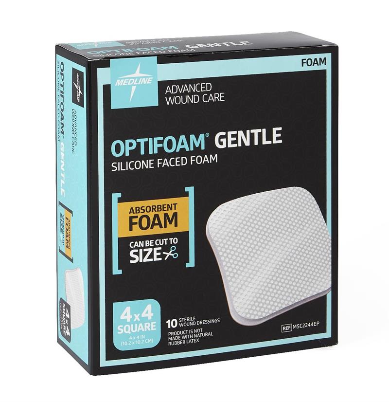 Medline MSC2244EP Optifoam Gentle Silicone Faced Non-Border Dressing