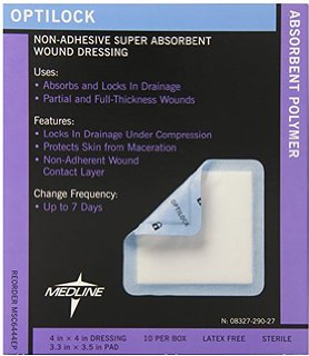 Medline MSC6444EPZ Optilock Non-Adhesive Foam Dressing - 4