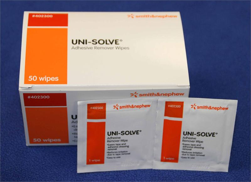 Smith & Nephew 402300 Uni-Solve Adhesive Remover Wipes, Box of 50
