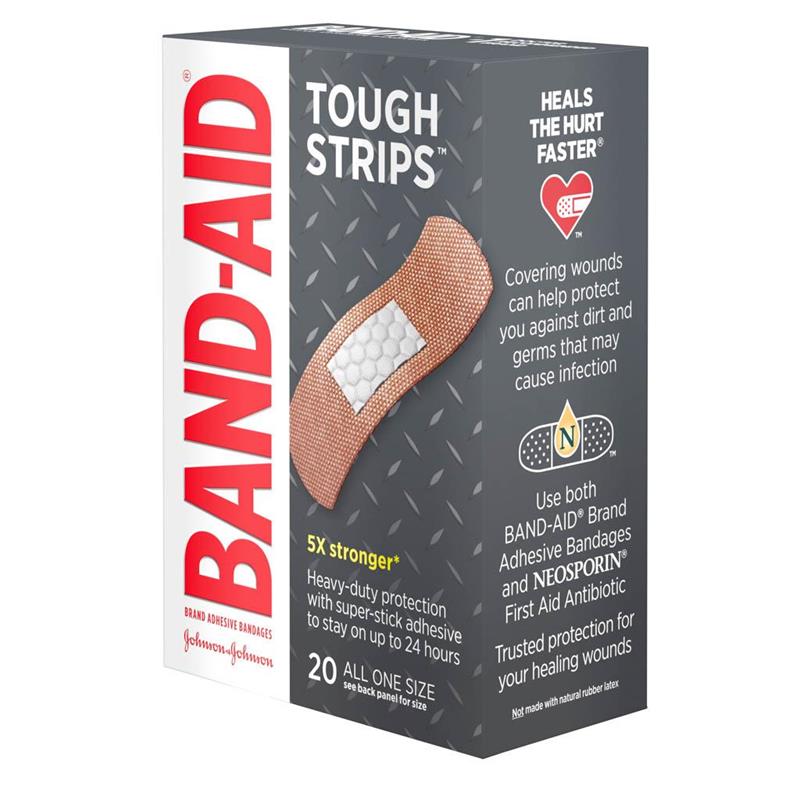 Johnson & Johnson 004408 Band-Aid Brand Adhesive Bandages, Tough Strip –  woundcareshop